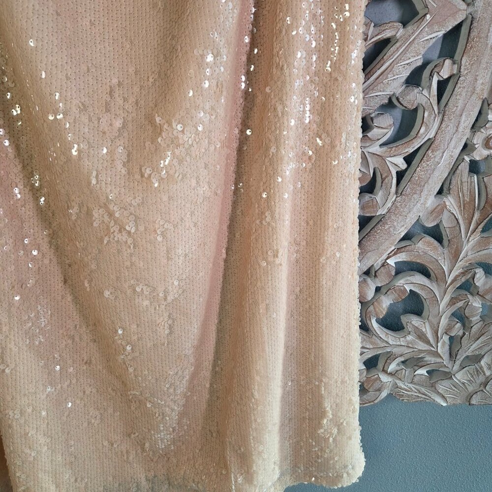 Women's LC Lauren Conrad Sequin Midi Slip Skirt Pink Peach Size XXL - Picture 3 of 8